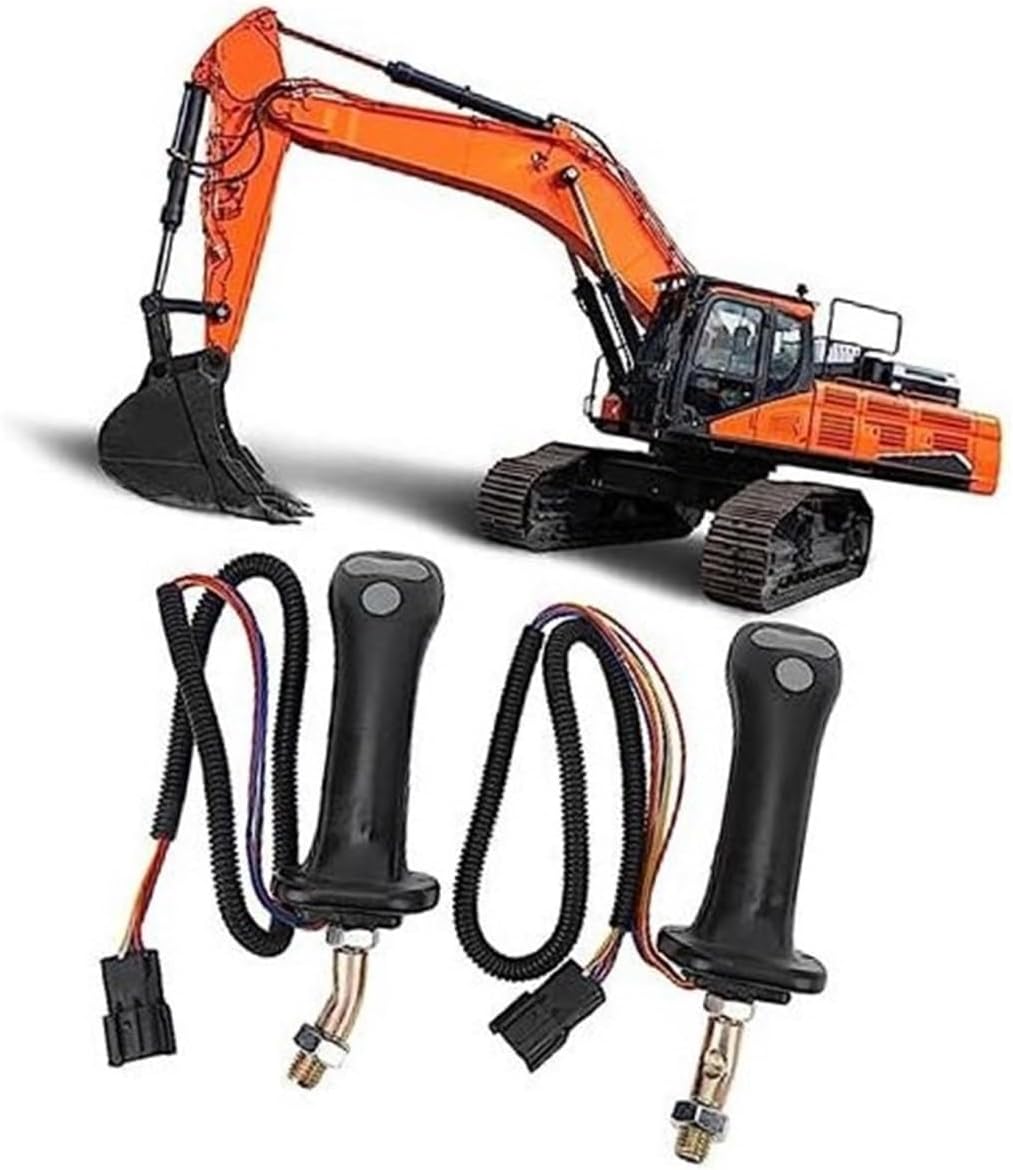 2Pcs 3 Button Excavator Joystick Handles 6 Pin Aluminum Alloy Excavator Joystick Handles, for Doosan DH DX150 215 225 300 37020119C, for Providing Greater Accuracy and Responsiveness Excavator