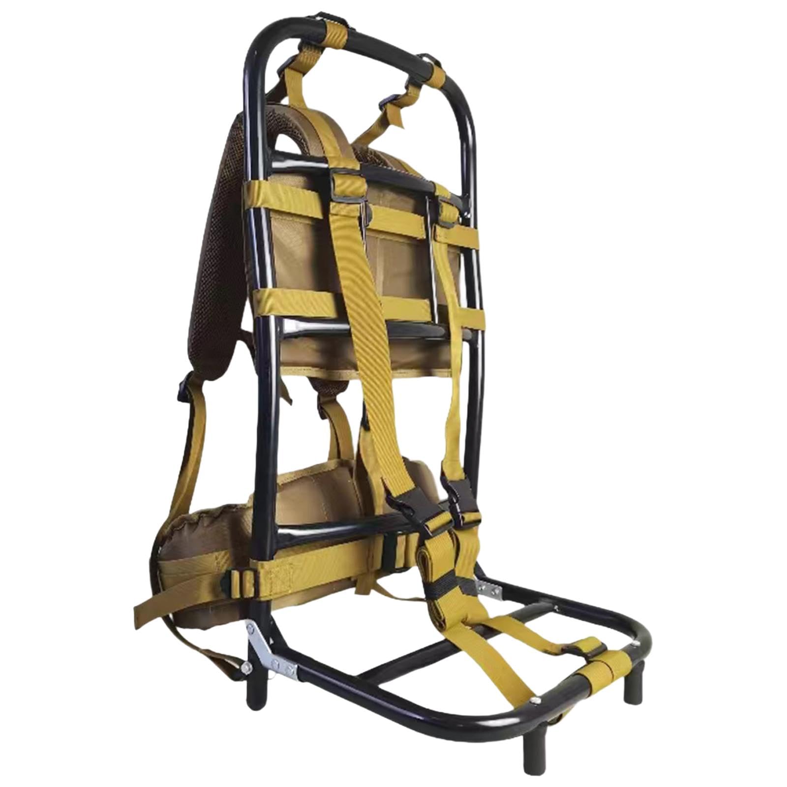 60 Kg Schwerer Rucksackrahmen, Leicht, Tragbar, Faltbar, für Ausrüstung bei Outdoor Aktivitäten Und Camping, Khaki
