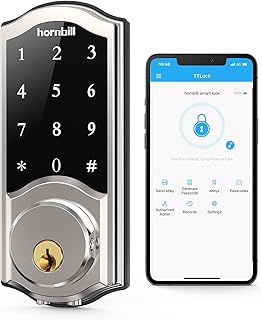 [2023 Newest] Smart Deadbolt Lock Front Door, Keyless Entry Door Lock with Keypads, Bluetooth Smart Locks Work with Alexa, Digital Code Lock for Airbnb and Vacation Rental Hosts