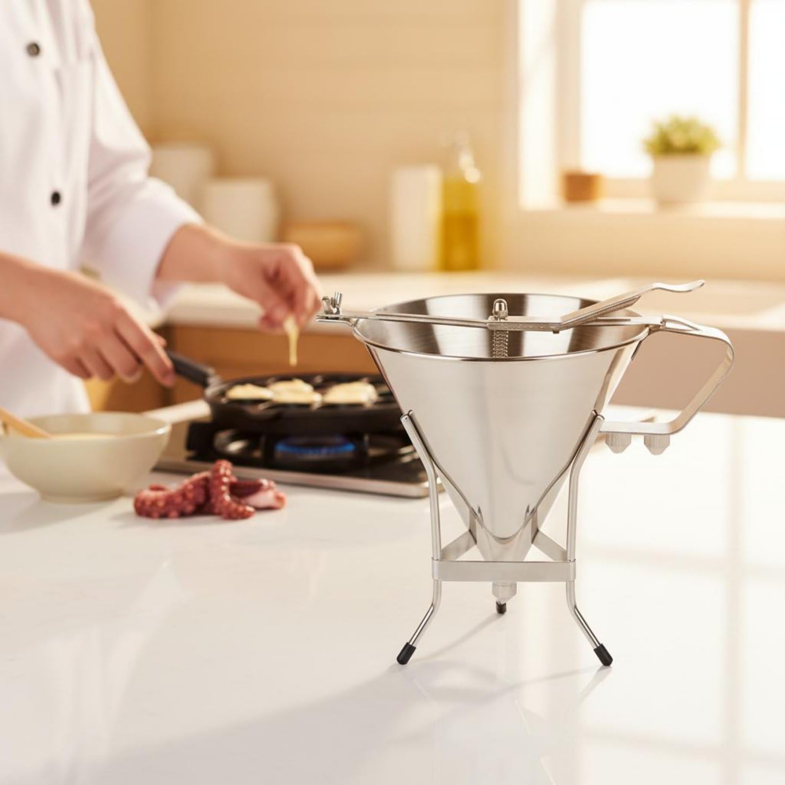Dispenser Pastella Acciaio Inox Dosaggio Preciso Versatore Impasto