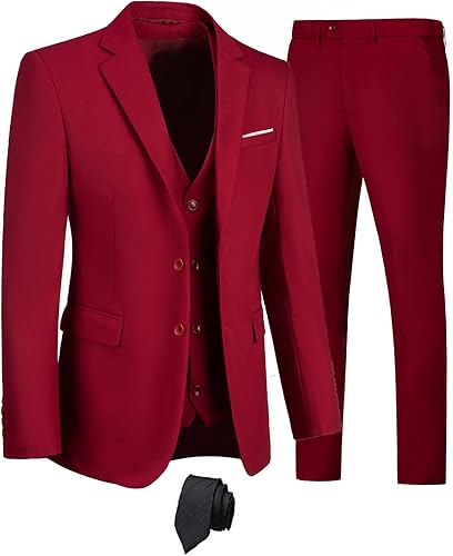 Men Slim Fit Suits Two Button 3-Piece Blazer Dress Business Wedding Party Jacket