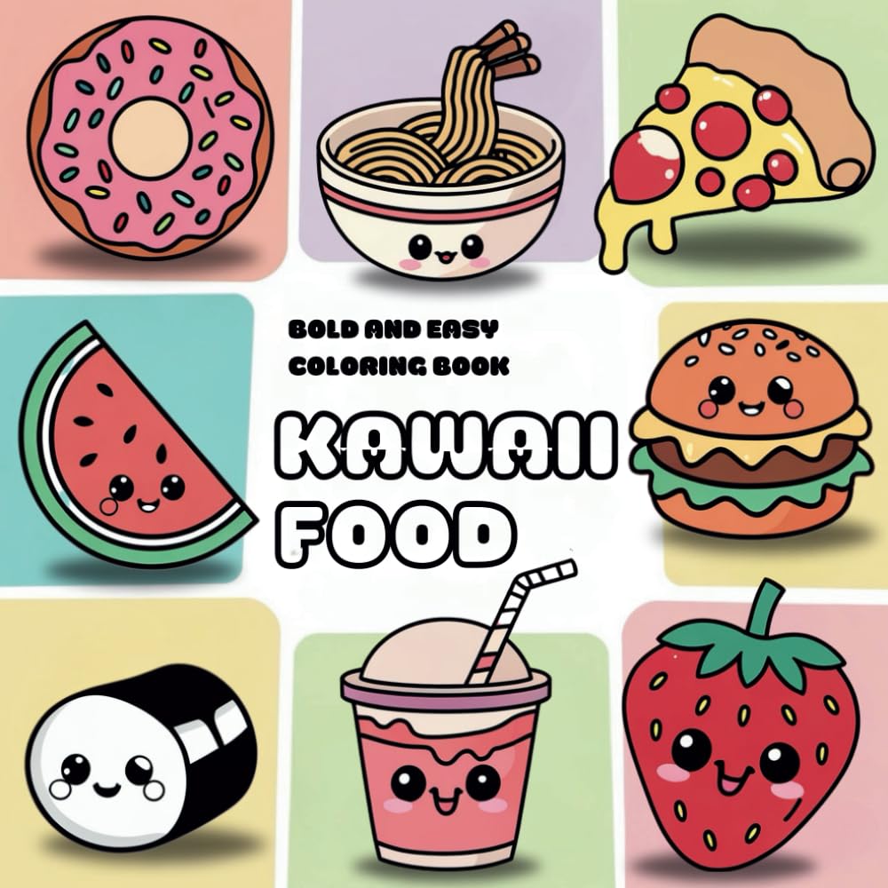 KAWAII FOOD: BOLD AND EASY COLORING BOOK