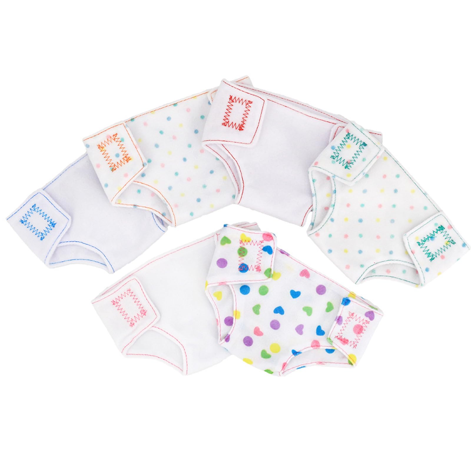 HTTDSLF 6 Pack Baby Doll Nappies, Baby Doll Accessories Diapers Set, Doll Clothes Accessories For 14-18 Inch Doll - Image 2