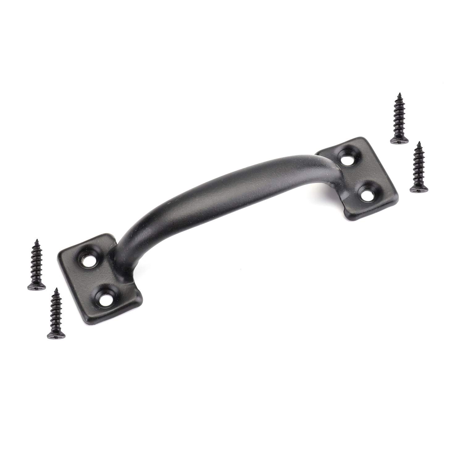 Tebery 4 Pack White Door Pulls Utility Gates, 6-1/2" Vintage Metal Shed Barn Door Handle Fence Gate Handles Cabinet Handles For Outdoor,Garage,Closet,Interior,Drawer