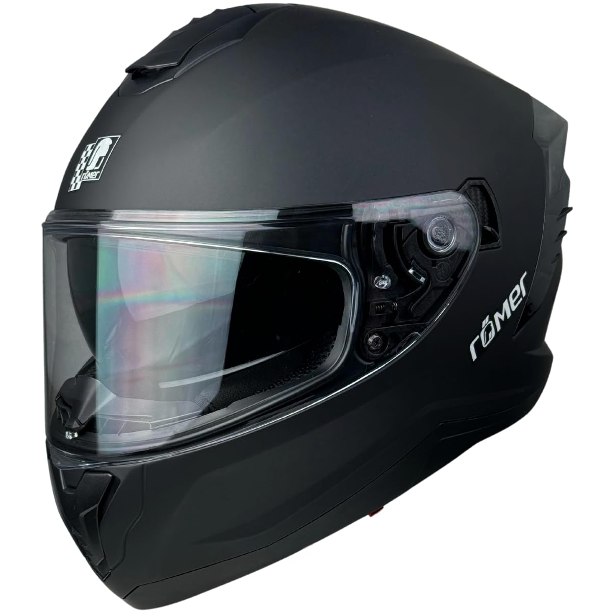 Römer Integralhelm RR20170 - Motorradhelm mit Sonnenvisier, schwarzmatt, Gr. S-XL