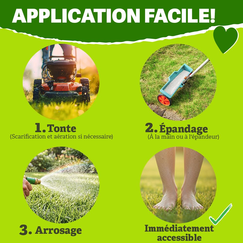 RasenHerz, Sable pour gazon 25 kg pour 100 m² Pour un gazon dense et vert Entretien du gazon, Amendement du sol, Nutriments, Diabas petigi