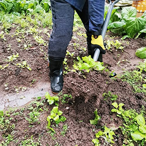 Ymachray Spading Digging Fork,Wood Handle Manure Bedding Fork, Steel Shaft, Garden Fork, 4-Tine,40 Inch #TOP5