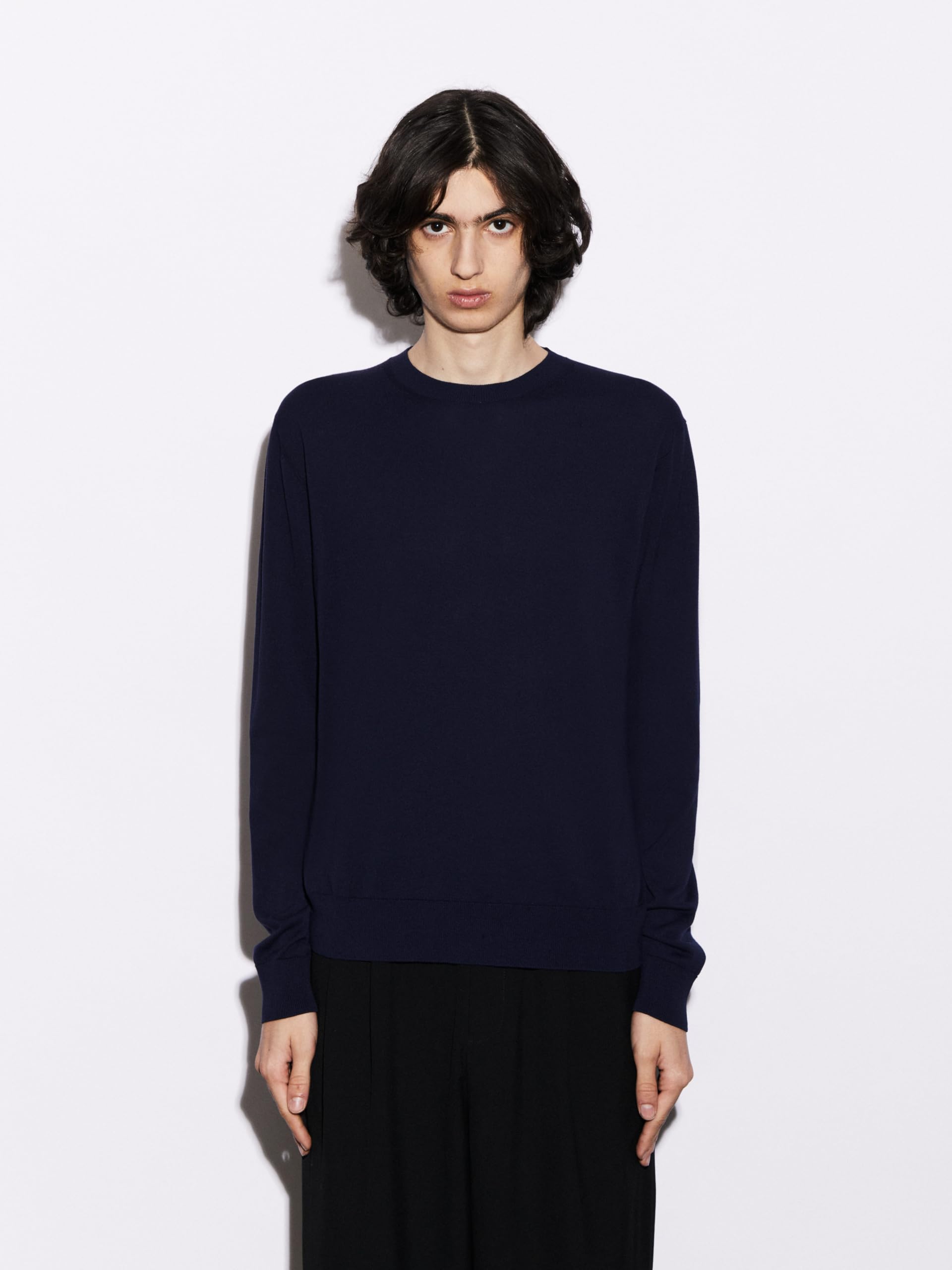 Diana Studio - Maglia rasata in 100% Cotone Leggero Extra Ritorto, Uomo, Maniche Lunghe, Casual Fit