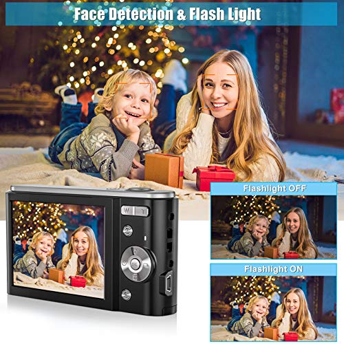 44MP Small Digital Camera for Photography Beginners, 2.7K Vlogging Camera 2.88" IPS 16X Digital Zoom Point and Shoot Camera for Kids Teens Christmas,Thanksgiving Days,Birthdays Gift (Black)