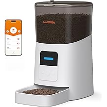 WOPET 6L Automatic Cat Feeder, WiFi Automatic Dog Feeder with APP Control for Remote Feeding, Cat Food Dispenser with Low Food Sensor and Voice Recorder, Up to 15 Meals Per Day