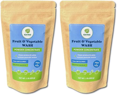 NATREE Lavado de frutas y verduras - Spray o remojo, hace 10 x 17 oz en aerosol, concentrado en polvo 1 lb (paquete de 2) NATREE Lavado de frutas y verduras - Spray o remojo, hace 10 x 17 oz en aerosol, concentrado en polvo 1 lb (paquete de 2)