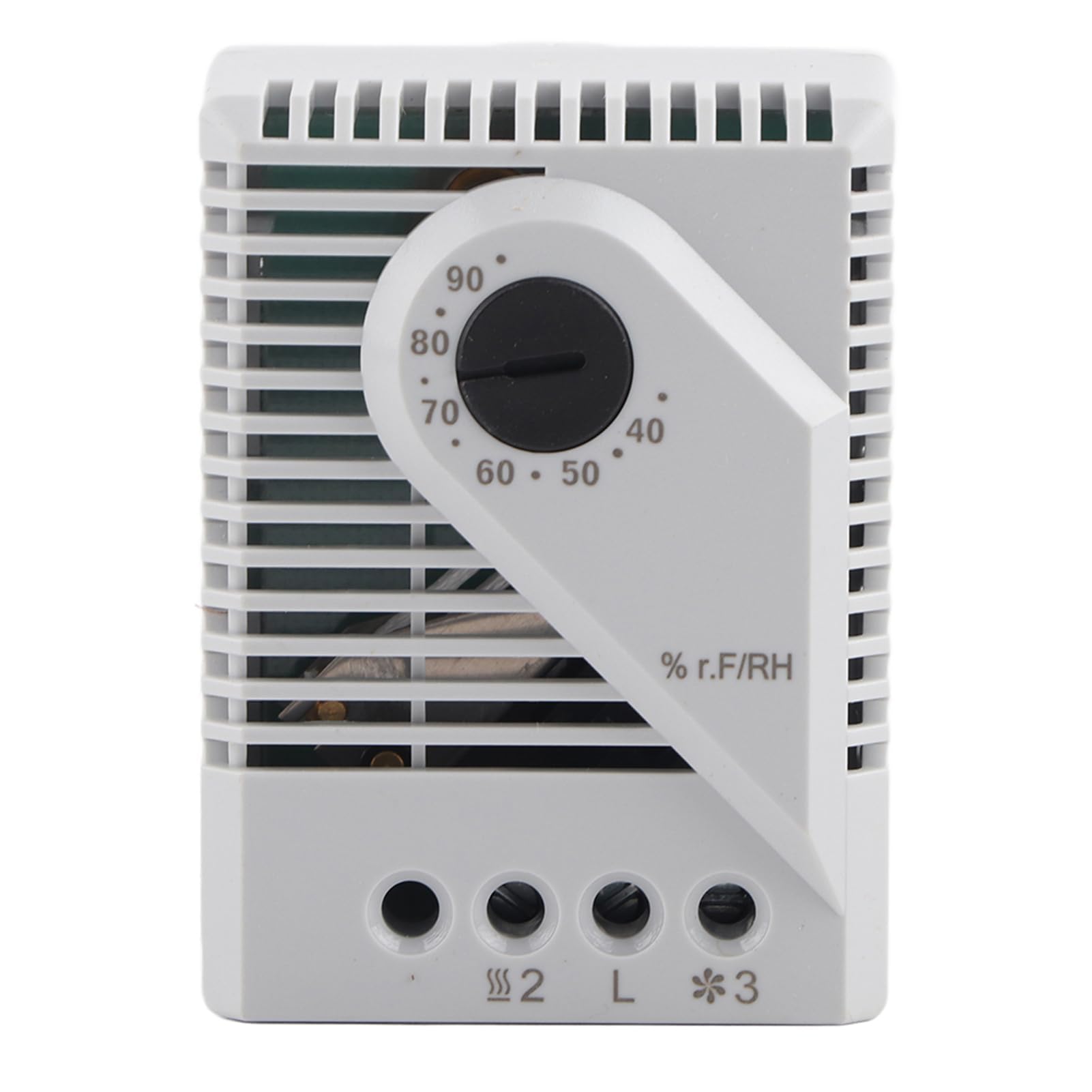 MFR012 Contrôleur d'humidité Mécanique Hygrostat Ventilateur Chauffant avec Boîtier en PC pour Ajusteur d'humidité de Meuble TV (MFR012)