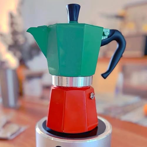 Miniatura 9 de Cafetera Moka Pot - Cafetera italiana de 6 tazas10 onzas, cafetera espresso para estufa de gas o cerámica eléctrica, para camping, manual de café