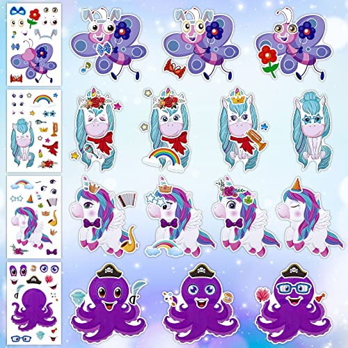 36 Sheets Make A Face Stickers For Kids Make Your Own Sea And Fantasy Animal,Stickers Make A Face Book For Kids Diy Stickers, Kids Games Party Favor Supplies Craft #TOP5