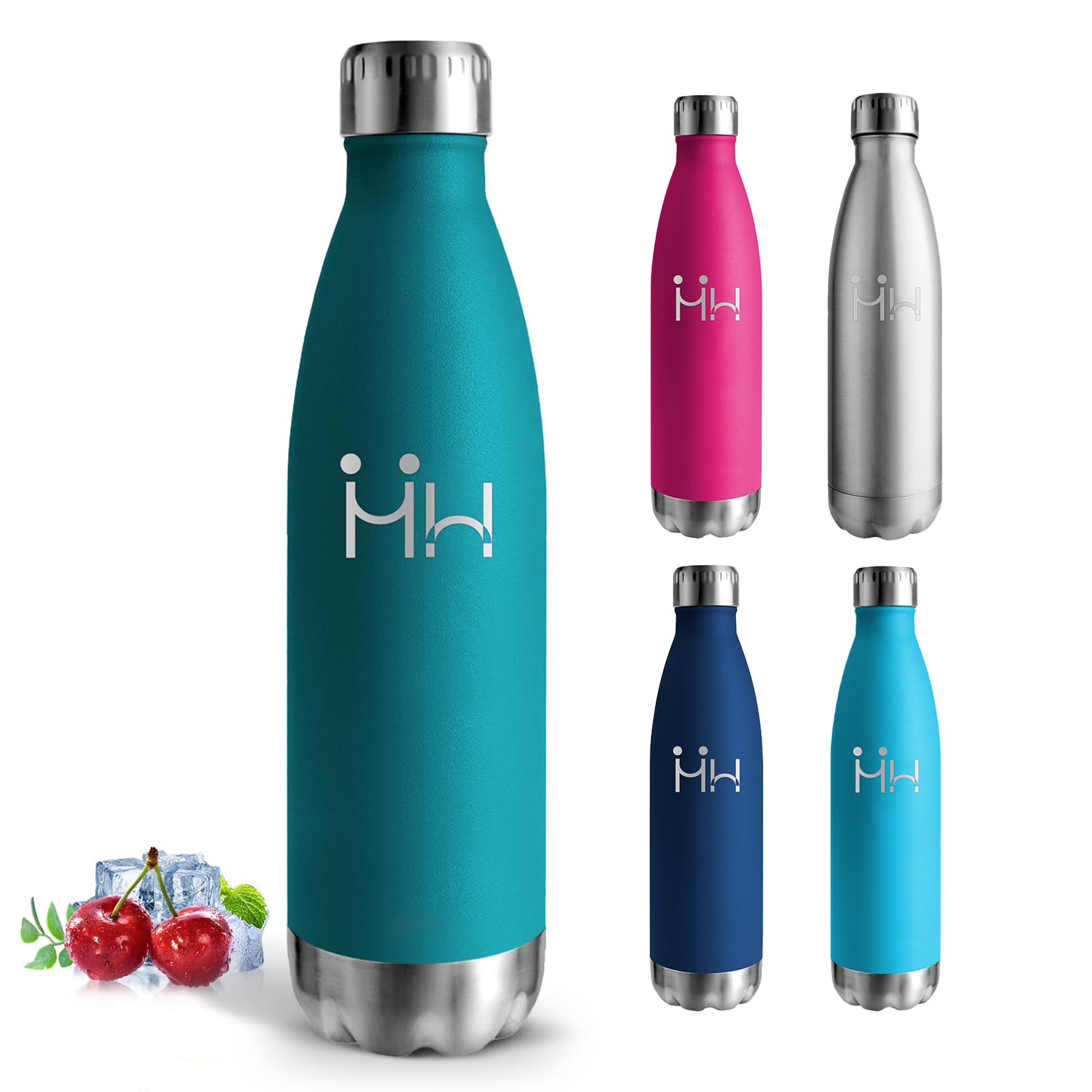 Borraccia Termica, Borraccia 750 ml, Senza BPA, Borraccie Acciaio Inox, Senza Perdite, Borracce Termiche, Isolato Sottovuoto, Facile da Trasportare, per Scuole, Campeggio, Ufficio, Pilates