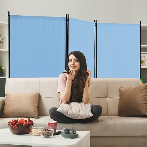 Miniatura 10 de Pantallas de privacidad plegables de 4 paneles, pantalla de privacidad plegable para oficina, separadores de habitaciones, panel de tela de