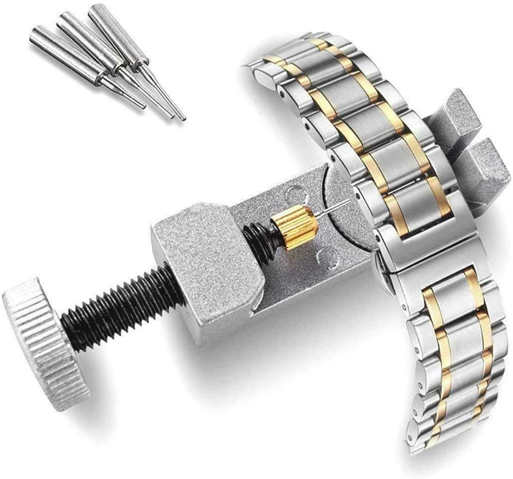 Marsrut Ajuste sin esfuerzo la correa de reloj con correa ajustable de metal, kit de herramientas de reparación de removedor de pa