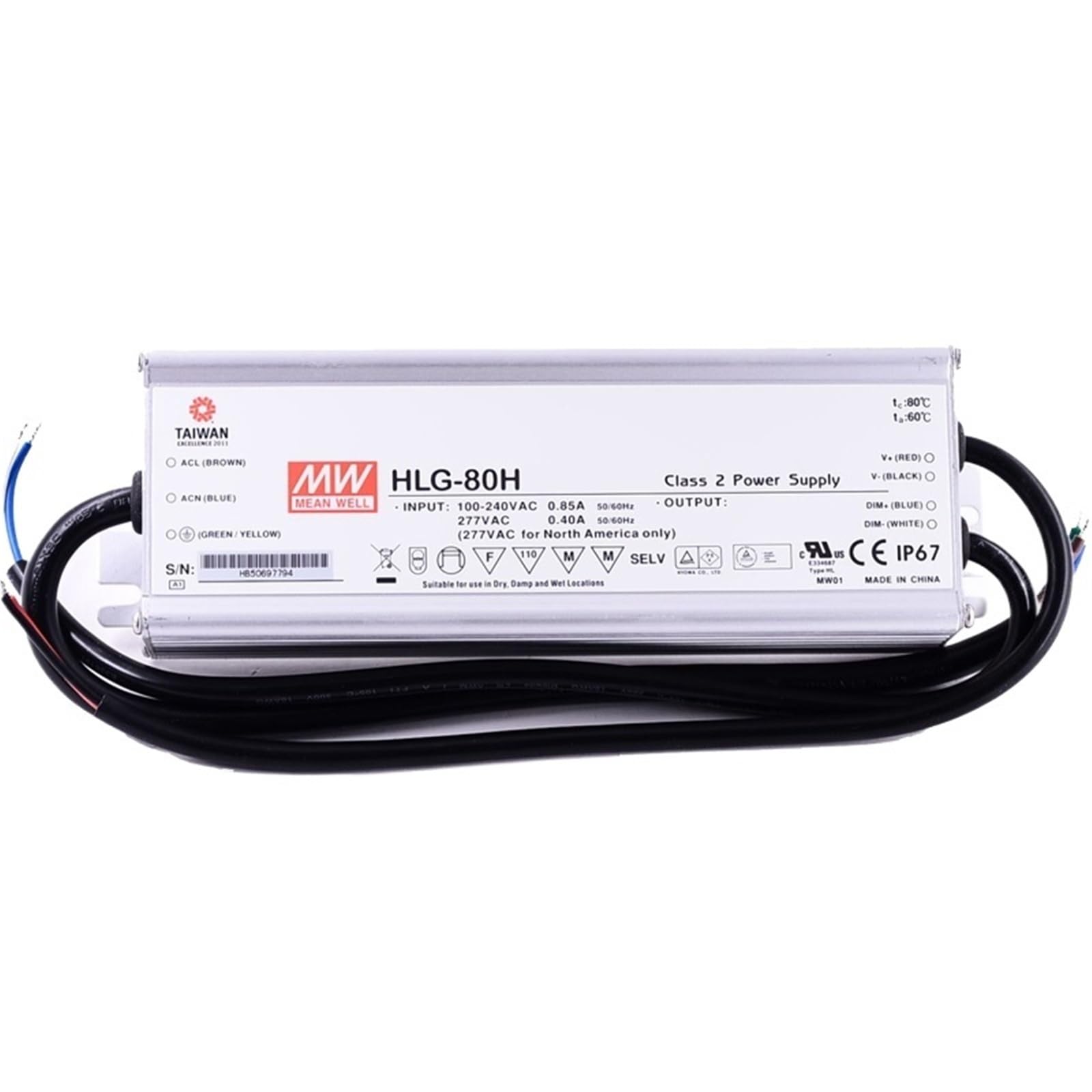 HLG-80H-24 ,80W Constant Voltage Constant Current LED Driver