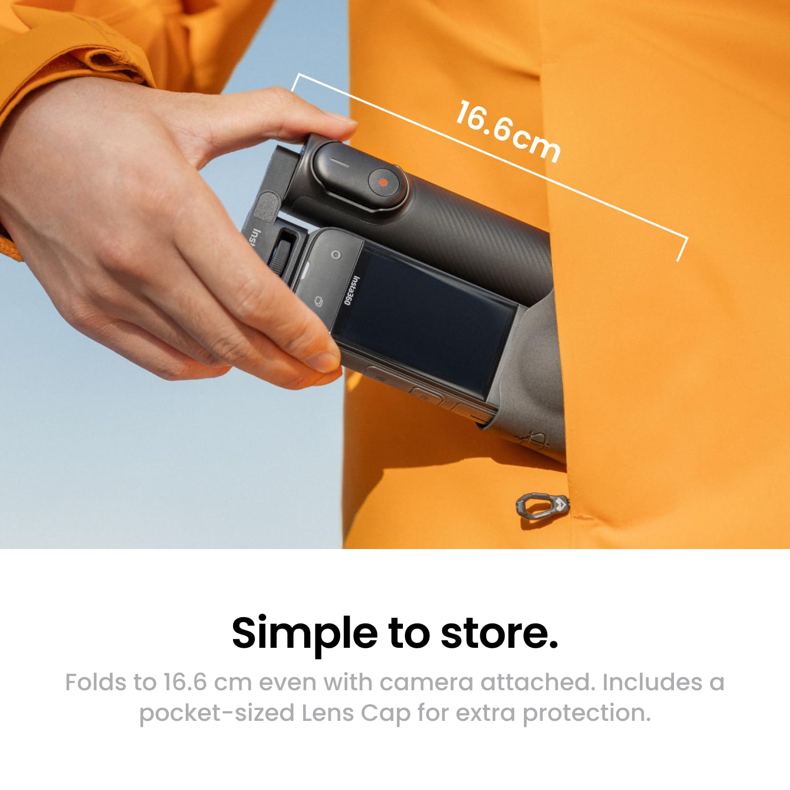 Insta360 Foldable 2-in-1 Selfie Stick Remote Kit, Invisible Pole