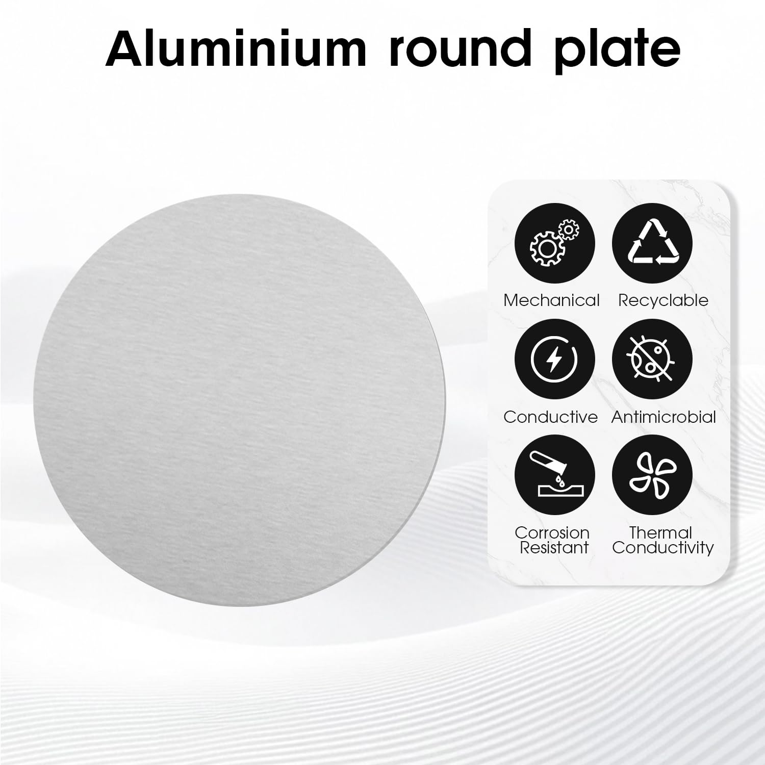 Aluminum Discs, 8" (200mm) Diameter 20 Gauge (0.8mm) Thickness Round 6061 Aluminum Metal Sheets & Circles for Crafts, Metal Stamping, DIY, Jewelry Making (2 Pac)