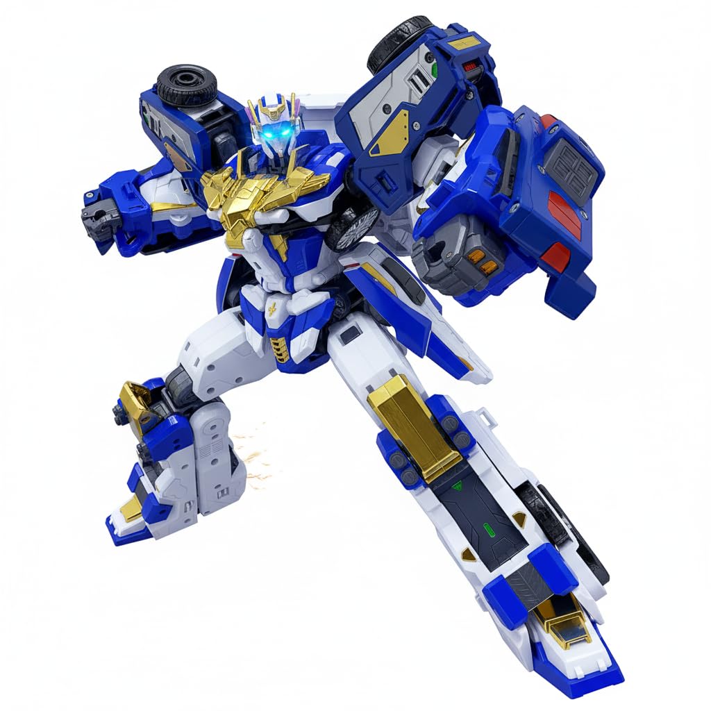 【超美品 早い者勝ち！】メタルカードボット 3機合体ブルーコップトリニティ Amazon | メタルカードッボS ブルーカプトリニティ 3体合体 ロボット
