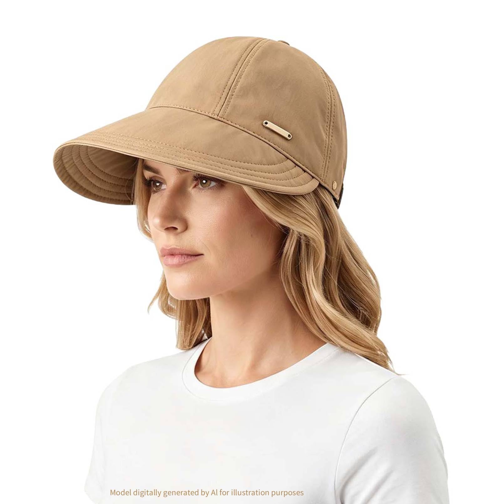 Women's Sun Hat Wide Brim Ponytail Hat