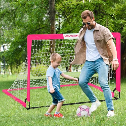 Image of Kids Soccer Goals for Backyard Set - 2 of 4' x 3' Portable Soccer Goal Training Equipment, Pop Up Toddler Soccer Net with Soccer Ball, Soccer Set for Kids and Youth Outdoor Games, Sports, Play