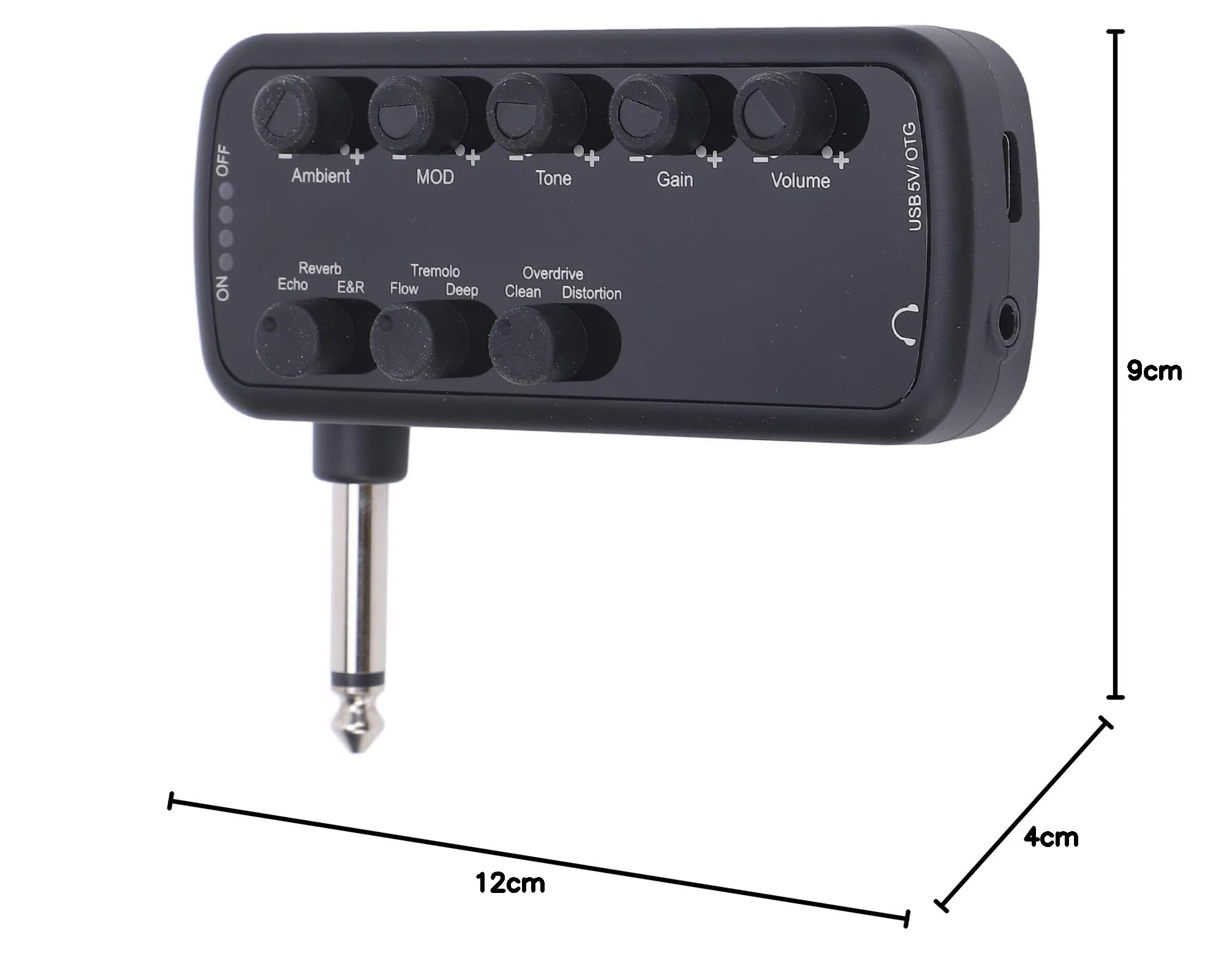 Fabater Amplificatore per Cuffie per Basso, Amplificatore per Esercitazione per Chitarra Bassista per Chitarra per Esercitazione, Effetti Sonori Versatili, Supporto OTG e AUX