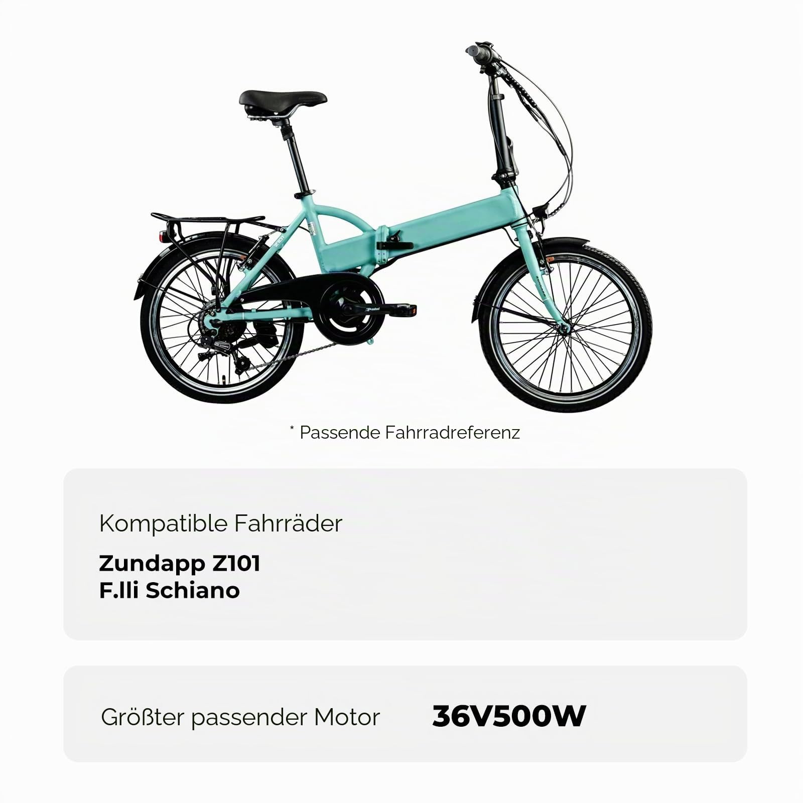E-Bike Batterie 36V 9.6Ah In-Frame Akku für Zundapp Z101 F.LLI Schiano
