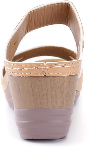 Miniatura 6 de Alexis Leroy Sandalias de cuña cómodas con puntera abierta y correas cruzadas para mujer