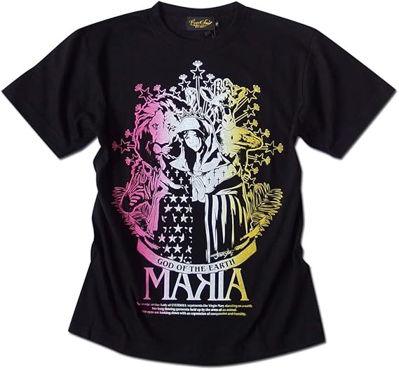 Amazon Co Jp Eversoul エバーソウル Tシャツ 半袖 マリア グラデーション ガールプリント キャラクター コラボ ユニセックス ファッション