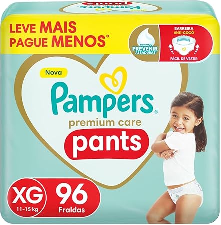 Pampers Pants Premium Care Fralda Fácil de Vestir XG 96 Unidades Menor preço em Pampers Pants Premium Care Fralda Fácil de Vestir XG 96 Unidades
