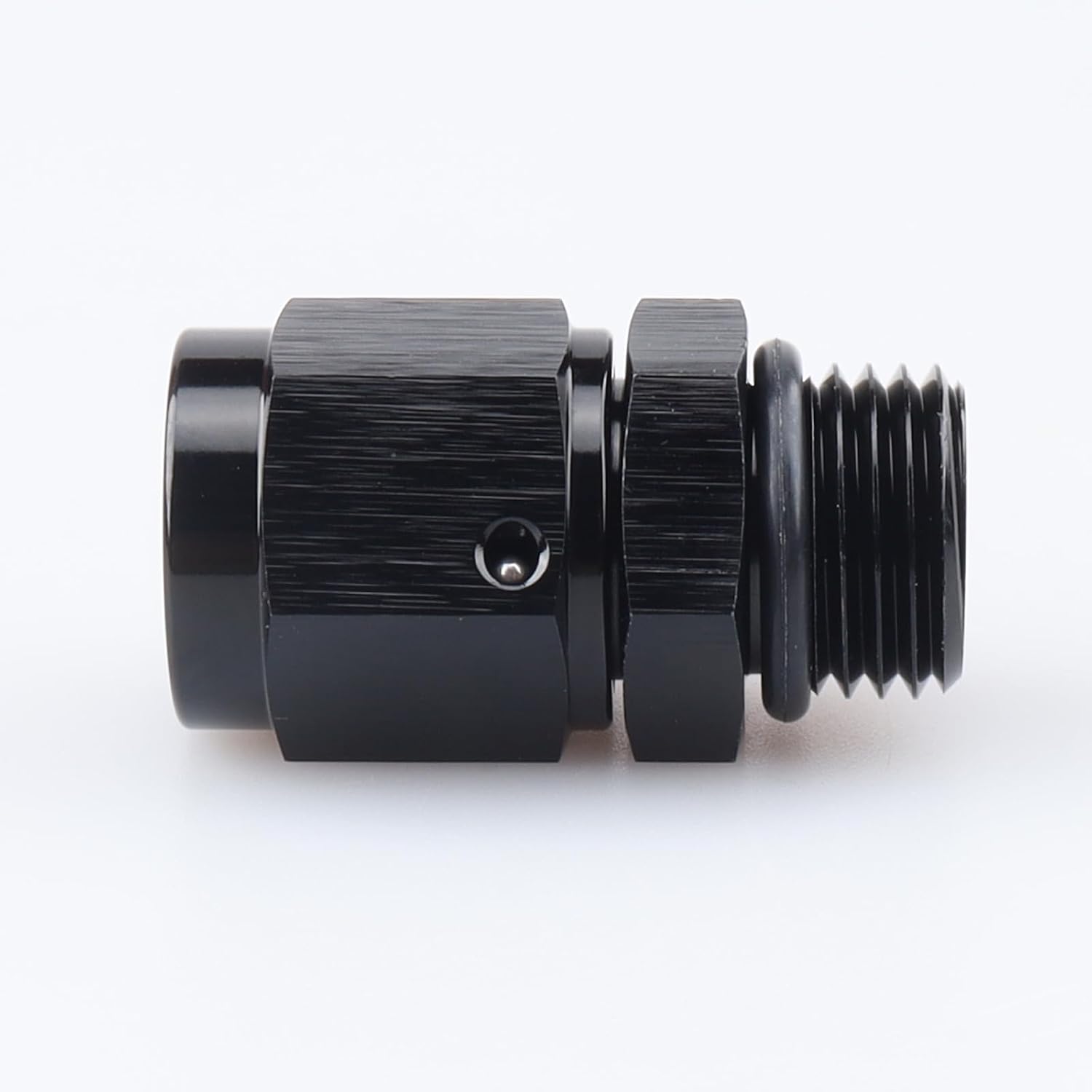 AC PERFORMANCE -6 AN Female Swivel to -6 AN ORB Male Fuel Fitting Aluminum Black