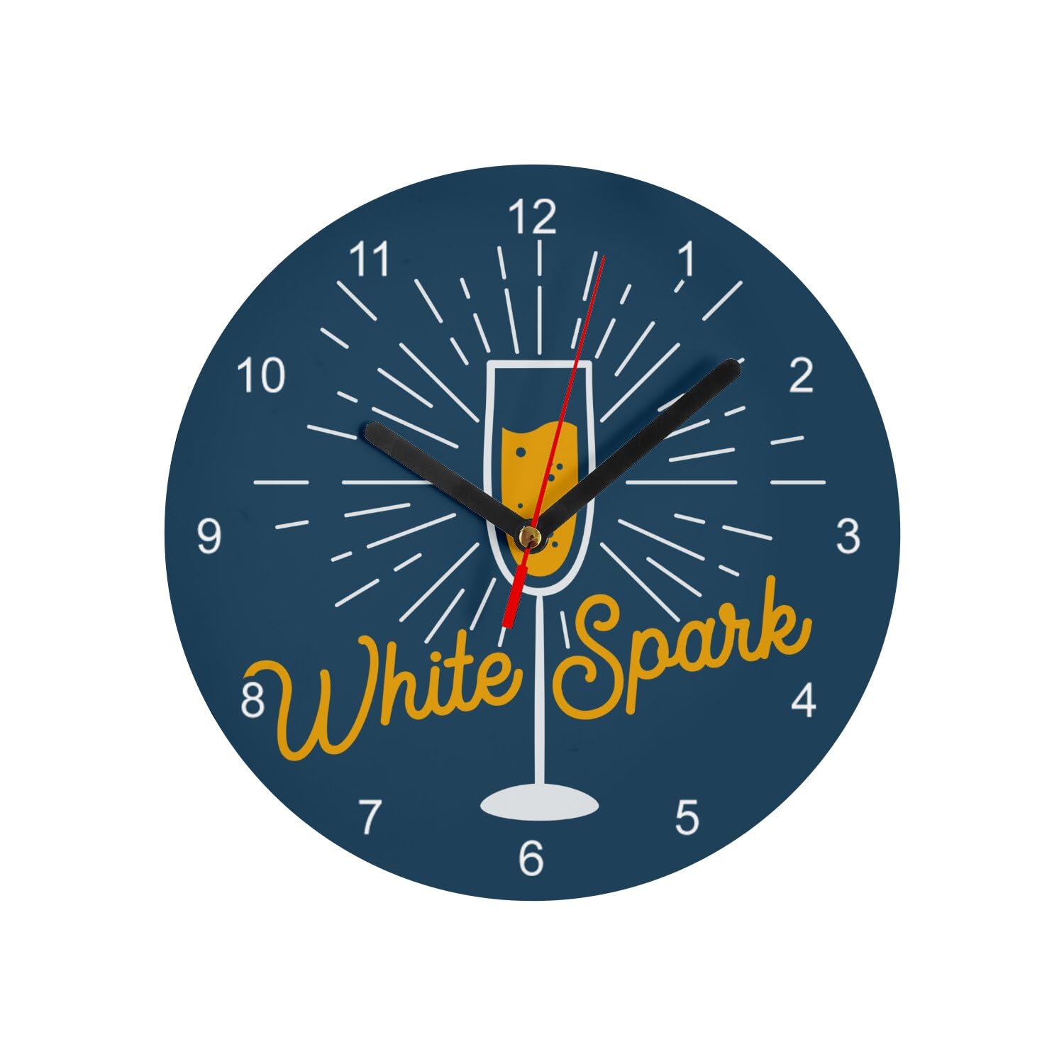 Horloge murale en verre bleu 20 cm lisible et compacte