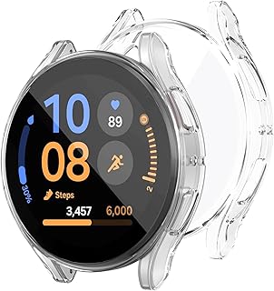 جراب حماية كامل مضاد للخدش من وجونغيان البولي يوريثين المقاوم للحرارة بشاشة لساعة سامسونج جالاكسي 5 موديل 2022 وساعة 4 2021 بمقاس 40 ملم و44 لون شفاف بولي اللدن بالحرارة تي بي يو