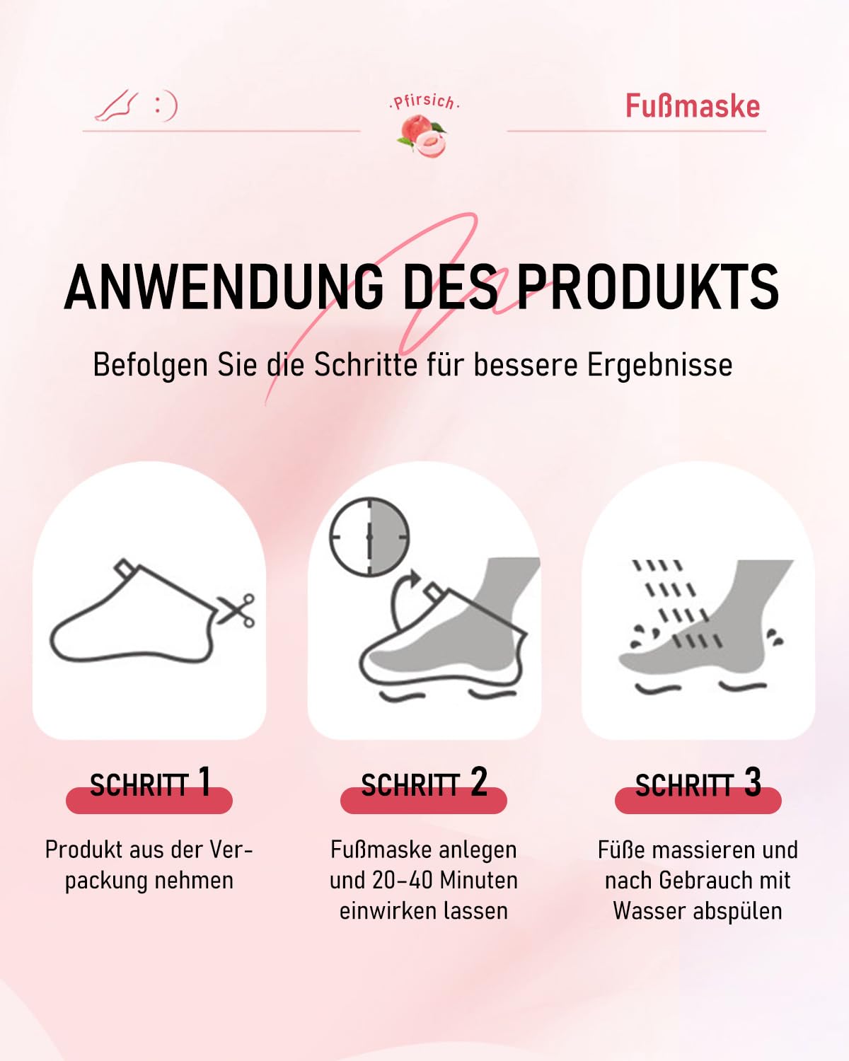 6 paia di maschere per piedi di pesca con niacinamide, idratanti e riparanti, peeling contro calli e pelle secca, maschera per piedi morbidi e delicati