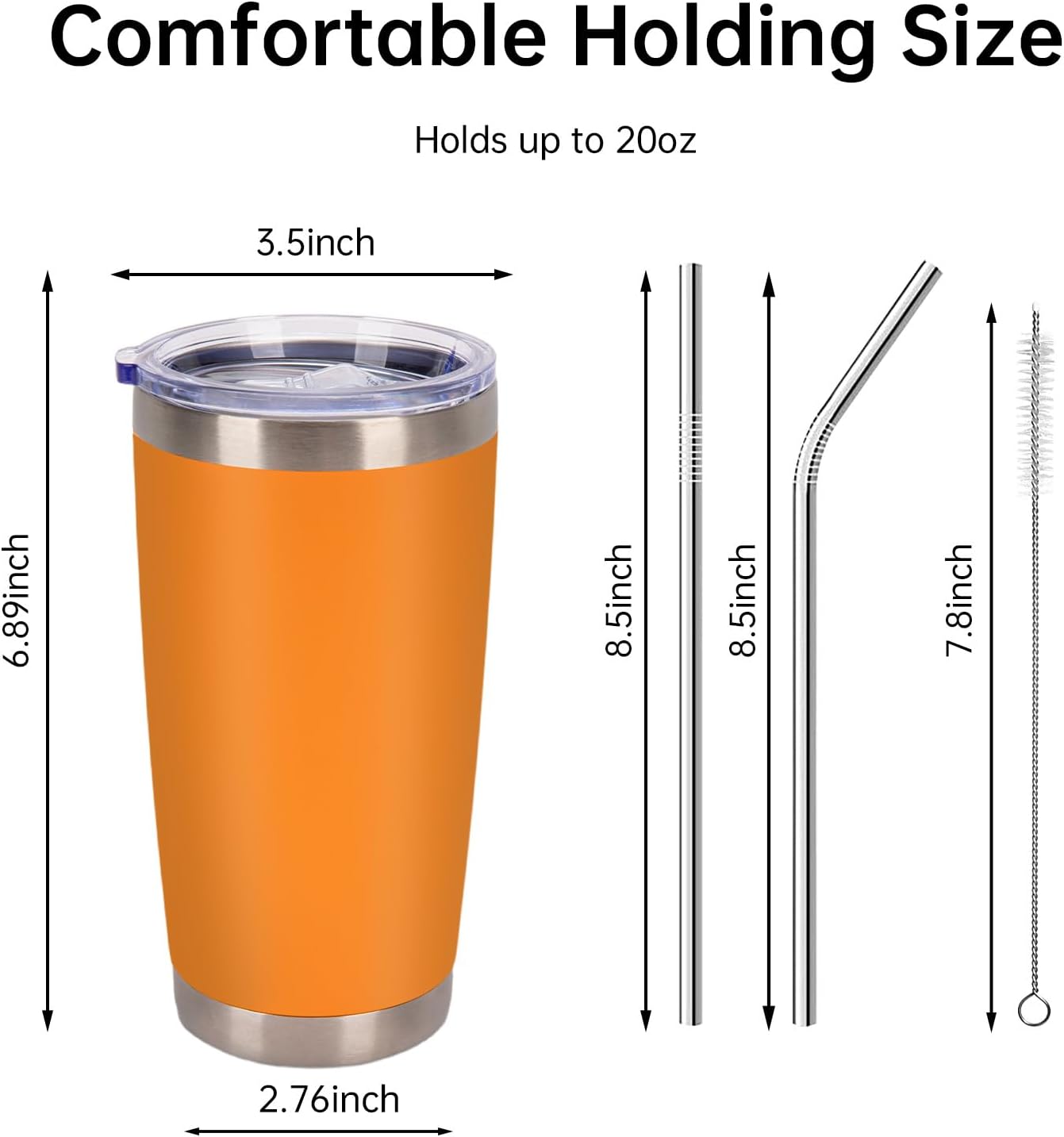 IEOVIEE 32 Pack, 20oz Stainless Steel Bulk Tumblers with Lids and Straws, Double Wall Insulated Travel Coffee Mug, Durable Powder Coated Tumbler Bulk Cup for Cold and Hot Drinks(Orange) - Image 3