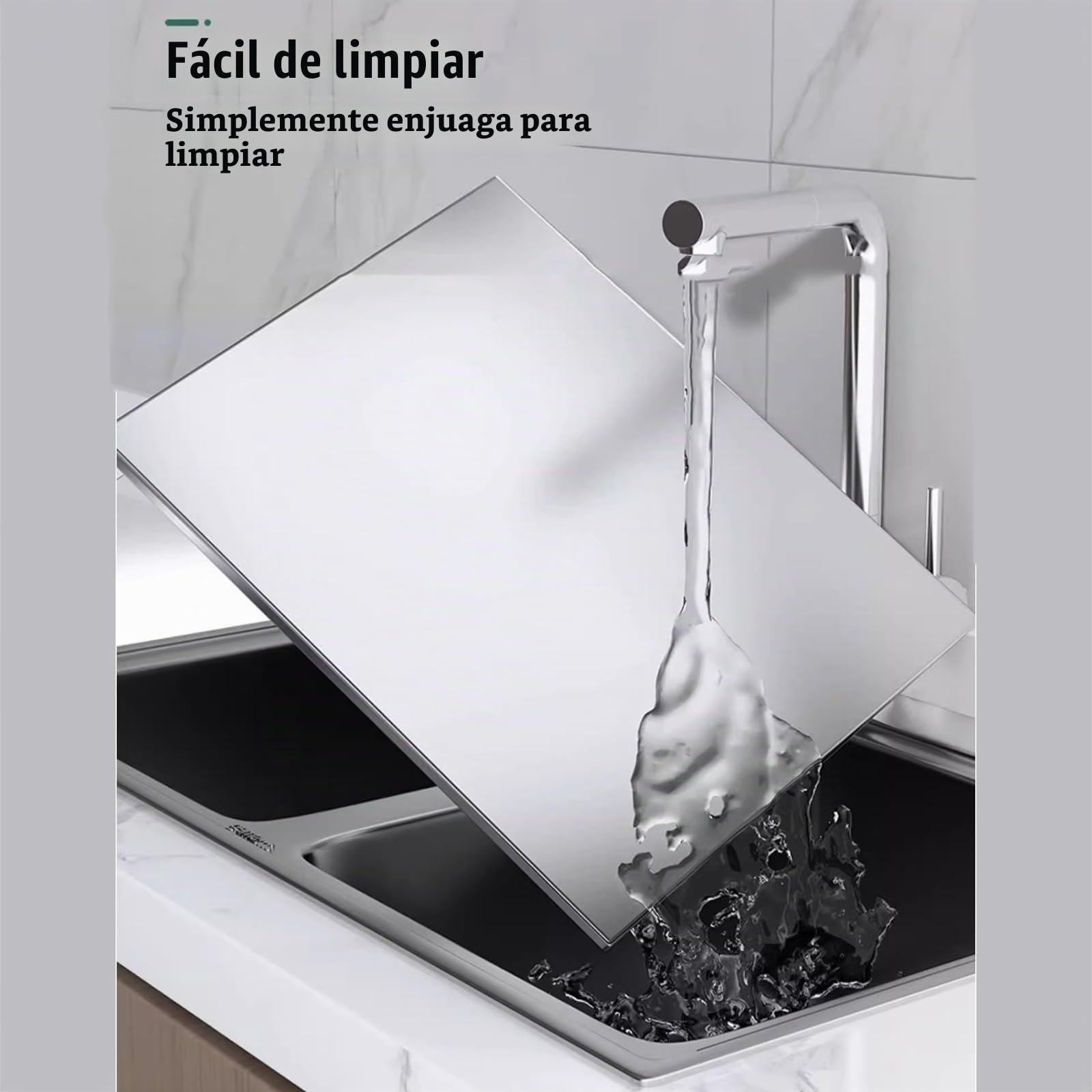 tapa encimera gas Placa de cubierta para cocina de gas totalmente cerrada, de acero inoxidable con tapete antideslizante, rejilla gris para cocina, fregadero de RV(1.0mm,H 7cm/2.8in)
