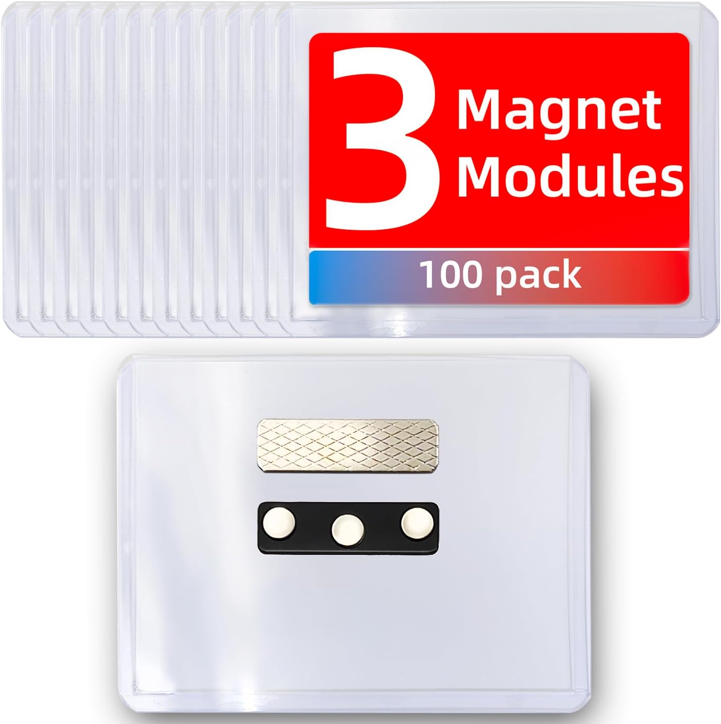 prismite Magnetic Name Badge Holder 3x4, Magnetic Name Tags,100 Pack