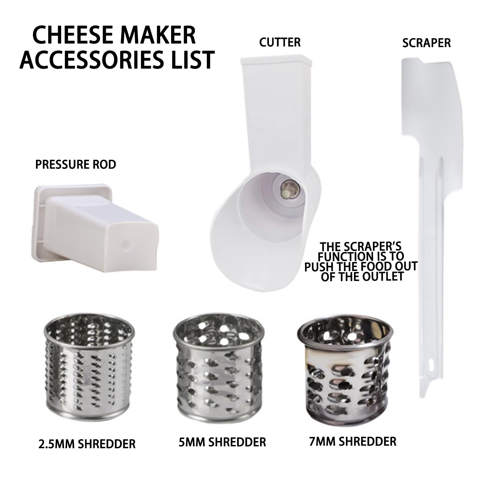 Grattugia elettrica per formaggio, 300 W, con 3 lame a tamburo per grattugiare senza sforzo, preparazione rapida di verdure e insalate, versatile elettrodomestico da cucina