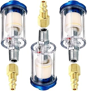 Joywayus Water Oil Separator,1/4" NPT Inlet and Outlet Filter,Spray Gun Air Compressor Tools (3PCS)