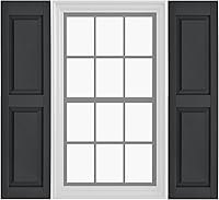 Vista 14 de Persianas de vinilo de panel elevado (1 par) 12 x 31 pulgadas - Cielo nocturno azul marino Persianas exteriores Incluye accesorios de montaje