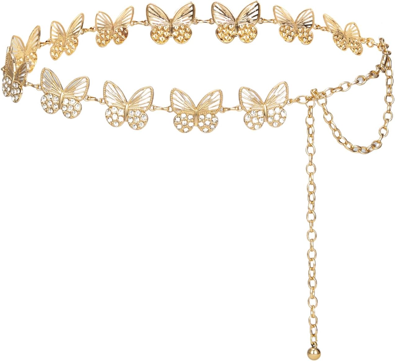 ILuvatar glass diamond chain belt metal metal belt women's western style belt women's belt bling bling F117