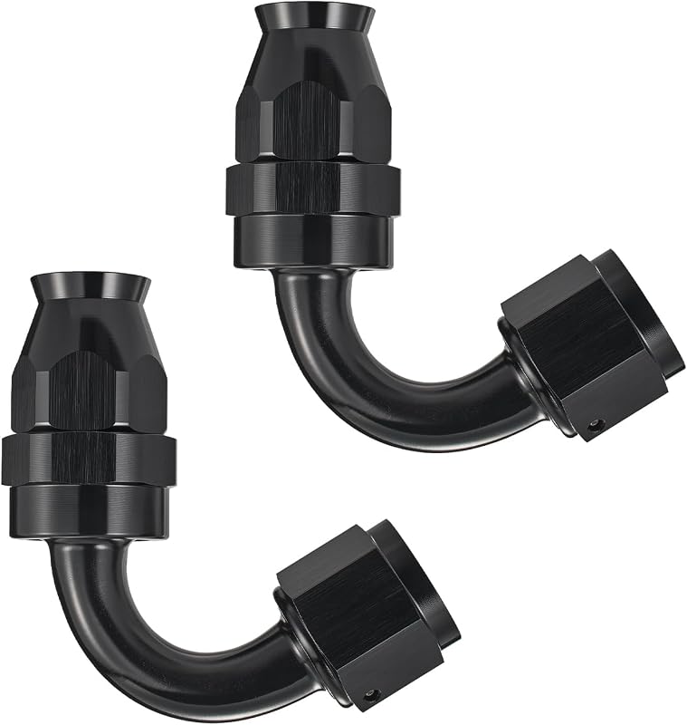 Conector terminal 8AN EVIL ENERGY 120° para mangueira PTFE preta – 2 unidades