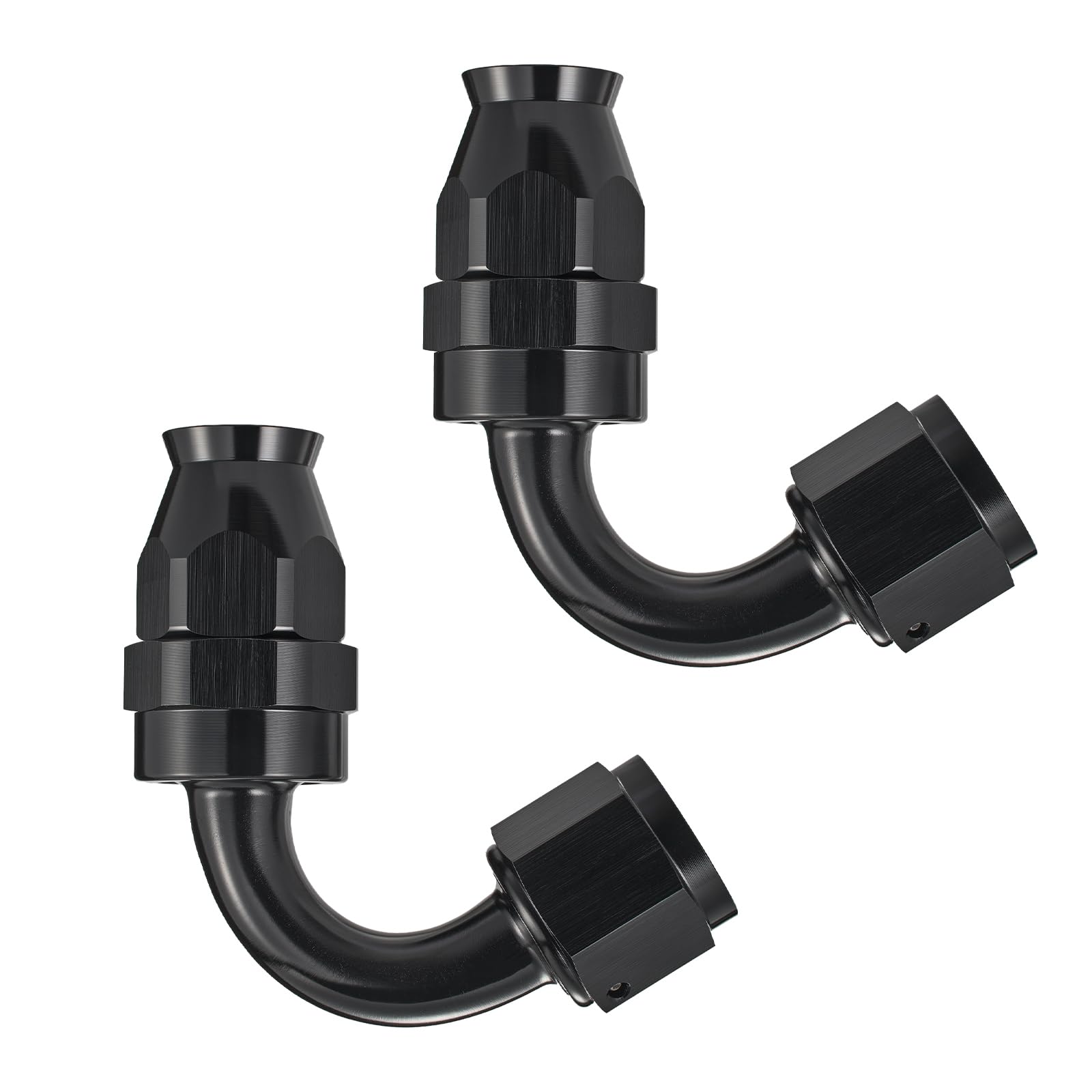 EVIL ENERGY 8AN PTFE Fitting Hose End Fitting 120 Degree Black for PTFE Hose Only 2PCS