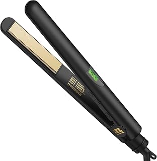 Hot Tools Professional 1" Titanium Ceramic Digital Flat Iron - 450°F Salon Straightener for All Hair Types