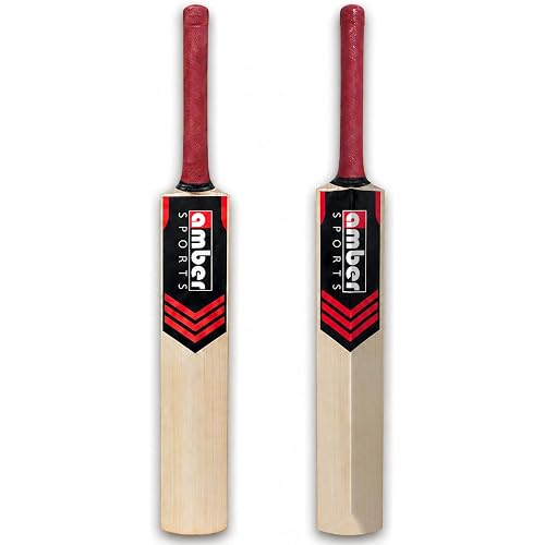 Amber Sports Lightweight Kashmir Willow Cricket Bat for Tennis Ball – Full Size Handcrafted Beginner Bat for Kids & Adults – Durable Practice Bat for Backyard & Street Play – 2.7lb