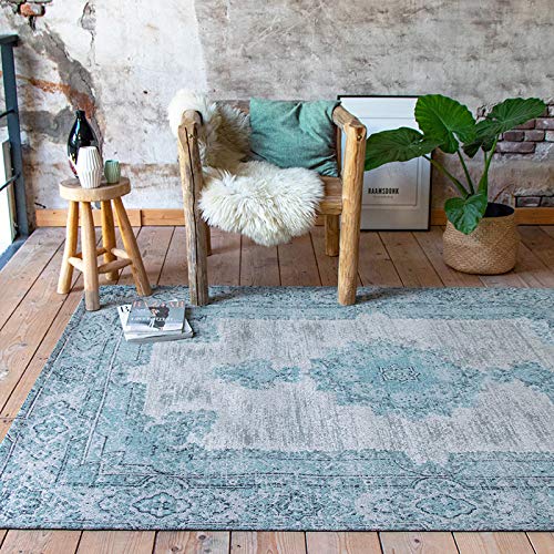 FRAAI | Home & Living Teppich Vintage - Dreams Mint Türkis - 70x140cm - Baumwolle - Antik -...