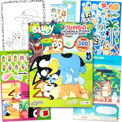 Bluey Ultimate Sticker Activity Book - Bundle with 300 Stickers, Coloring, Games, Puzzles More | Bluey Activity Book Set for Girls, Boys, Kids image 5
