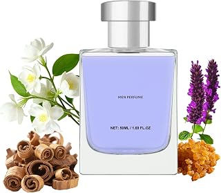 Premium Perfume Men,Cologne And Fragrance Spray,Fresh Romantic,Woody Floral Scent,Aquatic Notes of Jasmine, Frankincense,Sandalwood,Patchouli Oil, Ideal Day Wear & Date Night, Long Lasting 1.69oz